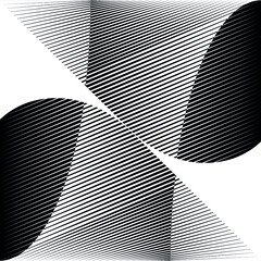 Geometric dynamic pattern, halftone lines background, vector modern design texture.