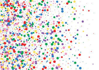 Multicolored Circle Streamer Texture. Round Party Illustration. Orange Carnaval Confetti. Red Banner Dot Background.