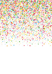 Red Circle Color Texture. Dot Polka Background. Orange Side Round. Blue Top Confetti Illustration.