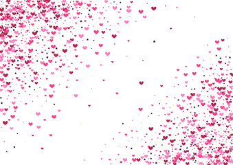 Rose Fireworks Confetti Wallpaper. Pink Scatter Backdrop. Round Love Background. Red Circle Falling. Gift Texture.