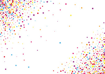 Purple Happy Dot Background. Party Circle Illustration. Pink Confetti Gift Decoration. Shape Star Background.