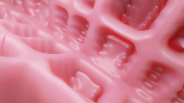 mooth 3D animated surface in pink color. abstract loop background. 3d render