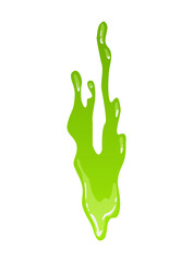 Green slime. Goo blob splashes, toxic dripping mucus. Slimy splodge and drops, liquid borders. Cartoon isolated  decorative forms of playing blotch. Snot