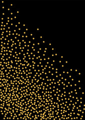 Gold Greeting Glitter Frame. Sequin Confetti Background. Golden Circle Glow Design. Falling Foil Particles. Gradient Holiday Texture.