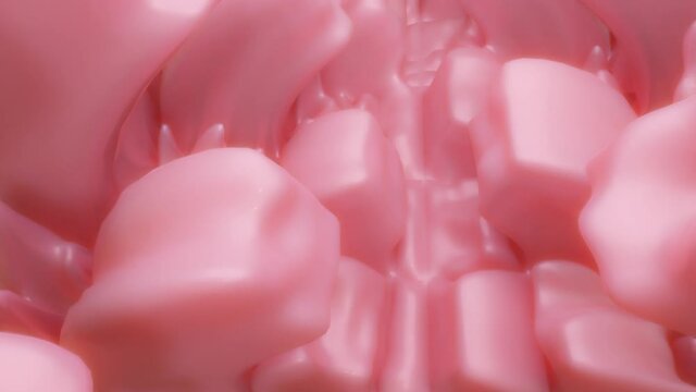 mooth 3D animated surface in pink color. abstract loop background. 3d render