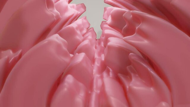 mooth 3D animated surface in pink color. abstract loop background. 3d render