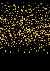 Yellow Glow Glitter Illustration. Anniversary Foil Design. Gold Circle Shiny Texture. Magic Dot Particles. Gradient Spark Frame.