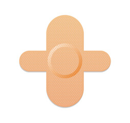 Medical plaster. Adhesive bandage or sticking plaster. Medical band aids protection patch for first aid. Protection and care.  cartoon plaster on white background