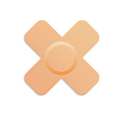 Medical plaster. Adhesive bandage or sticking plaster. Medical band aids protection patch for first aid. Protection and care.  cartoon plaster on white background