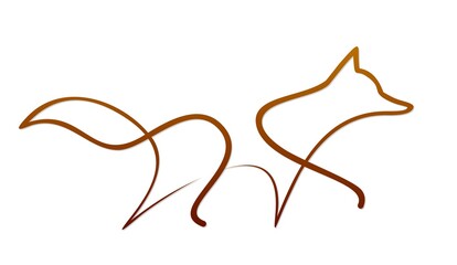 The one line stylized fox symbol.
