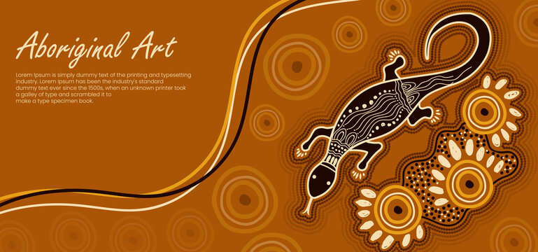 Poster design with goanna aboriginal art