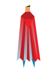 Superhero low poly.  polygonal illustration of super hero, origami style icon, modern cartoon man character