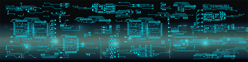 Abstract vector background with high tech circuit board. Vector Illustration