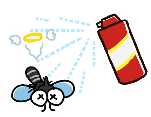 殺虫剤をかけられた害虫　蚊
