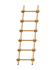 Wooden ladder household tool. Step ladder for domestic and construction needs. Isolated  illustration