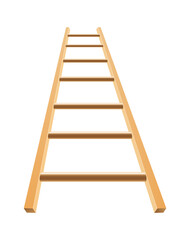 Wooden ladder household tool. Step ladder for domestic and construction needs. Isolated  illustration