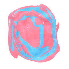 Marble. Abstract drawing of a paint on a paper. Divorces and blots. Color pink, blue. Rose quartz, serenity