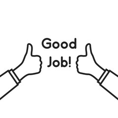 good job with two thumbs up fingers