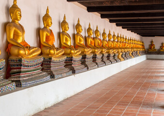 Travel in Thailand. The gloden buddha st Phutthaisawan temple. The great archaeological site of...
