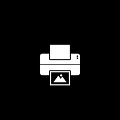 Obraz premium Wireless printer icon isolated on dark background