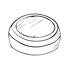 Round wide jar for cosmetics, a container for cream or gel for the face, body, eyes. Isolated vector illustration.