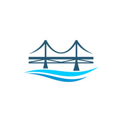 Bridge logo design vector illustration, Creative Bridge logo design concept template, symbols icons