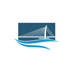 Bridge logo design vector illustration, Creative Bridge logo design concept template, symbols icons