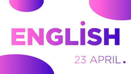 English language day 23 April. Color background, eps10