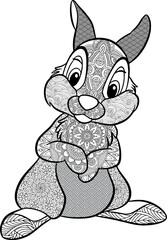 Animal Mandala vector and coloring page