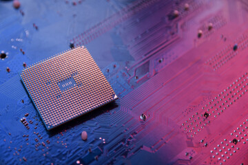 Circuit board. Technology background. Central Computer Processors CPU concept. Motherboard digital...