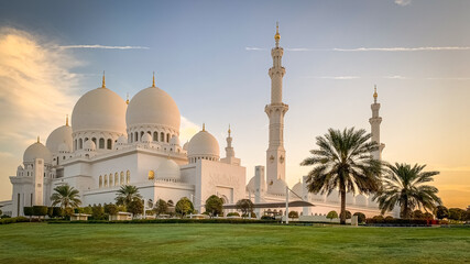 Obraz premium Sheikh Zayed Grand Mosque in Abu Dhabi, Ramadan Mubarak 2021