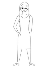Woman standing cartoon character isolated - vector