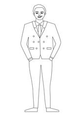 Man standing cartoon character isolated - vector