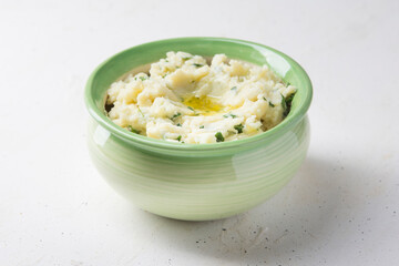 Colcannon the traditional Irish dish with mashed potato and cabbage