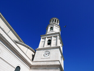 Fototapeta na wymiar campanile della Basilica di San Paolo a Roma, in una giornata limpida