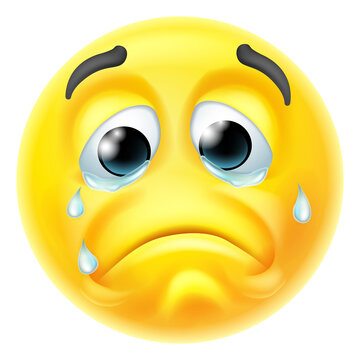 Crying Sad Emoticon Cartoon Face