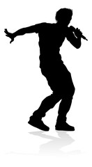 Singer Pop Country or Rock Star Silhouette