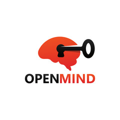 Key open mind logo template design
