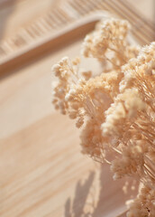 Beige dried flowers