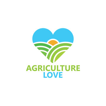 Agriculture love logo template design