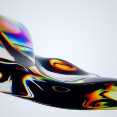 3D Abstract Glass Effect Render