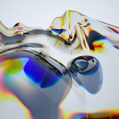 3D Abstract Glass Effect Render