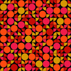 Colorful decorative shapes. Geometric circles and quarters. Vector.