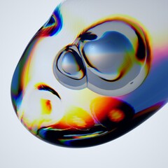 3D Abstract Glass Effect Render