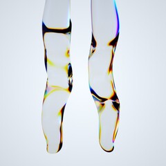 3D Abstract Glass Effect Render