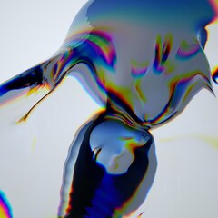 3D Abstract Glass Effect Render