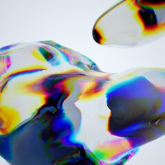 3D Abstract Glass Effect Render