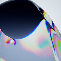 3D Abstract Glass Effect Render