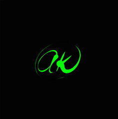 @K initial handwritten logo for identity