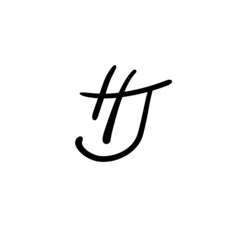 HJ initial handwritten logo for identity